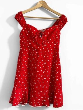 Kiss The Sky Riviera Ditsy Floral Milkmaid Mini Dress Small